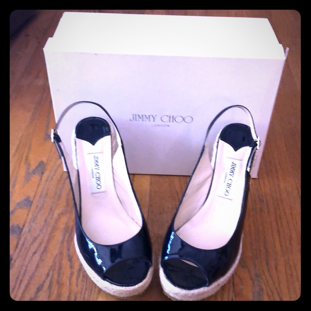 Jimmy Choo Polar Patent Leather Espadrilles